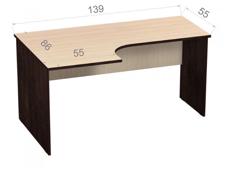 Офисная мебель РЕФЕРЕНТ Стол офисный угловой Р.РС-14 (левый)